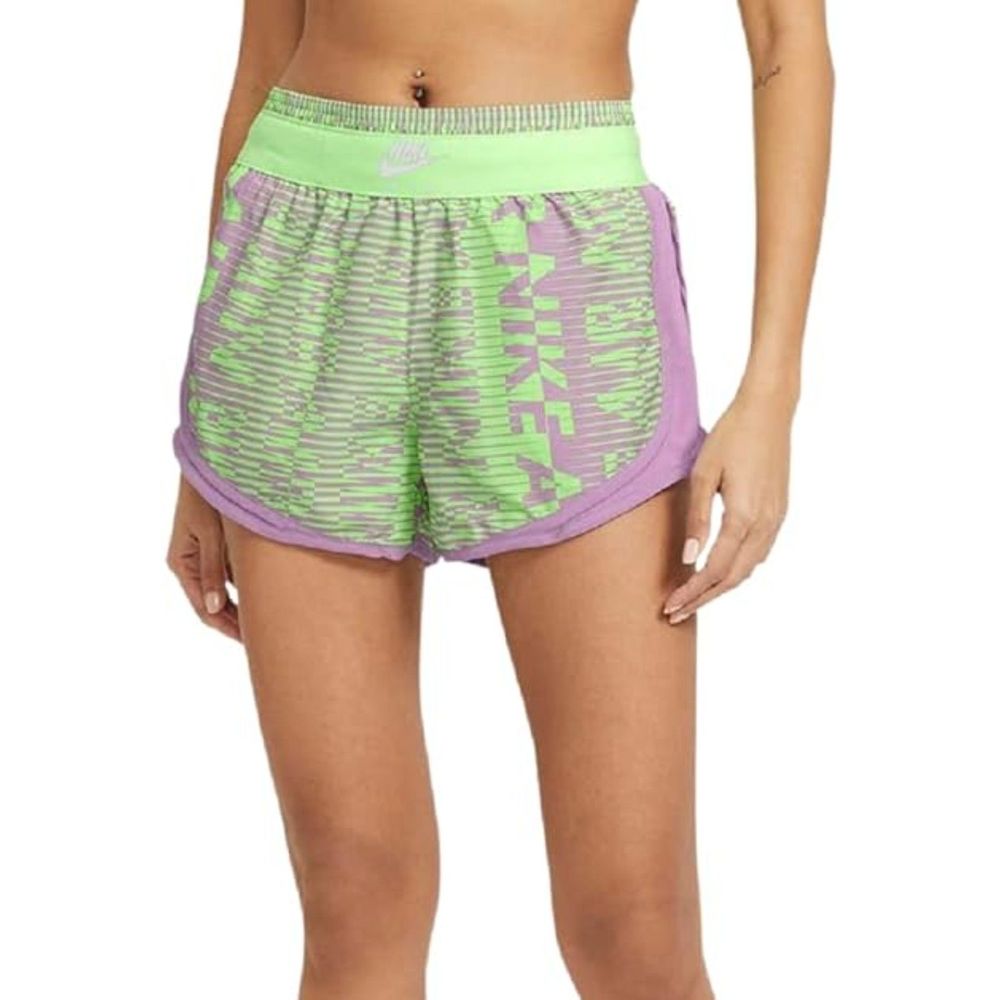 NIKE Air Tempo Printed Running Shorts Women's Purple Size XL High Rise D…